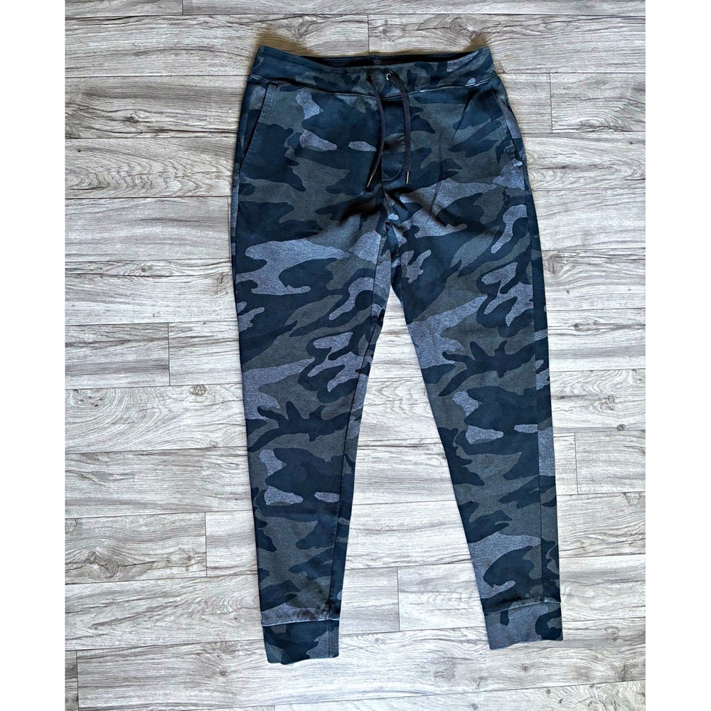 Polo Ralph Lauren Camo Double-Knit Jogger Pants Men's M Black Camo